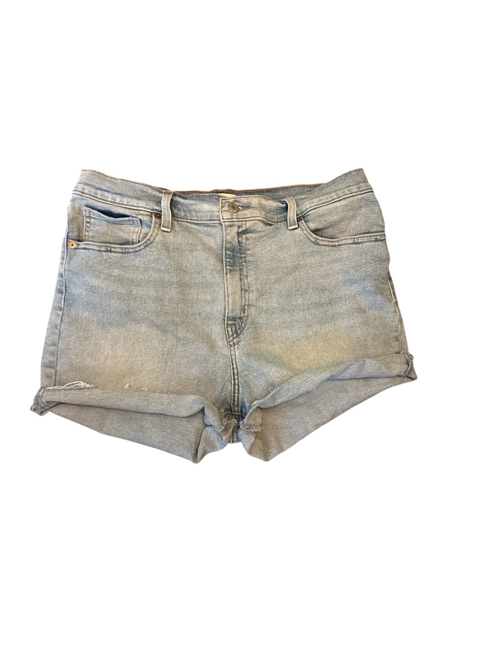 Signature by Levi Strauss Light Blue Denim Roll-Hem Shorts